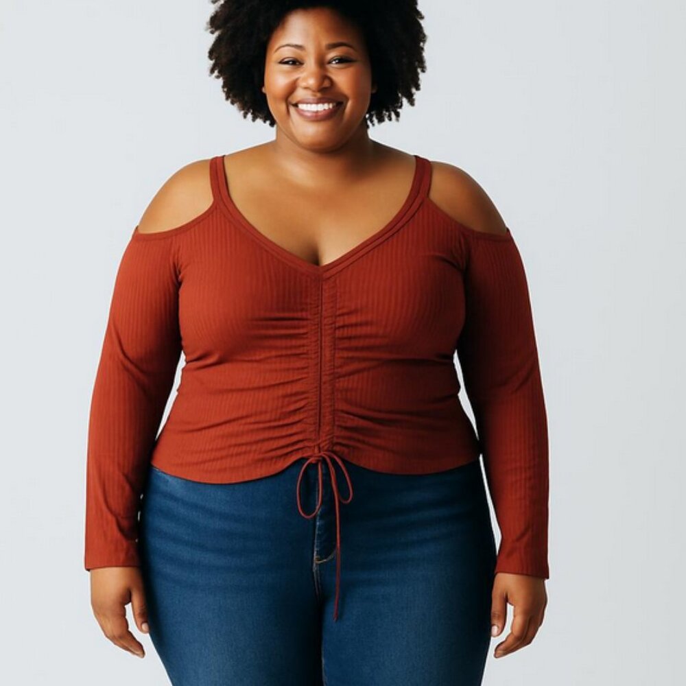 Shein Curve Women's Orange Blouse, Size 2X